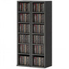Set of 2 CD Storage Units DVD Shelf with Adjustable Shelves, Black
