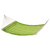 Hammock Hanging Double Cotton Design Swing Bed Portable w/ Pillow Green Striped