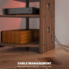 4-Tier Corner TV Stand with Storage, LED Lights, Cable Management, Small TV Unit