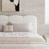 Upholstered Double Bed 4ft6 with Velvet Headboard and Sturdy Wooden Slats, Beige