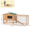 PawHut Rabbit Hutch, Guinea Pig Hutch 2 Tier with Run for Outdoor Garden