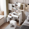 Dressing Table With Drawers Mirror Stool Set Makeup Desk Vanity Table Bedroom
