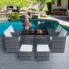 RATTAN GARDEN FURNITURE CUBE SET CHAIRS TABLE OUTDOOR PATIO RATTAN 8 SEATER