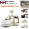 Set of 2 Nesting Coffee Tables Round Stacking Sofa Side Tables for Living Room
