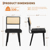 Rattan Back Dining Chairs Set of 1 2 Mid-Century Modern Kitchen Chairs for Home