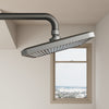 Square Thermostatic Shower Mixer Gunmetal Grey Rainfall Handset Knob Control