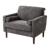 Modern Chenille Wingback Armchair Upholstered Accent Chair Single Sofa Wood Legs