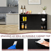 Storage Cabinet Floor Storage Cabinet-Black Freestanding Kitchen