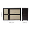 3 Rattan Doors Bamboo Shoe Cabinet Storage Cupboard Hallway Footwear Stand Rack