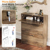 Slim Shoe Cabinet 3 Tier Drop Down Hallway Storage Unit