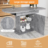 Extendable Dining Table with Storage Space-Saving Kitchen Table 110-130 cm Grey