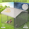 10x10x7FT Outdoor Dog Kennel Metal Dog Run Playpen with Waterproof Anti-UV Roof