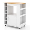 Kitchen Island Rolling Storage Cabinet Trolley Cart Shelves Cupboard Towel Rack