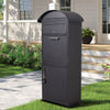 Black Parcel Delivery Box Extra Large Metal Lockable Outdoor Package Drop Box
