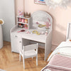 Kids Vanity Table & Chair Set Children Pretend Play Makeup Dressing Desk