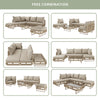 Modular Outdoor Sofa Set w/ Glass Table, Rope-Woven, Garden Patio Furniture Set
