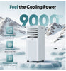 Air Conditioning Unit, 9000 BTU Portable Air Conditioner with 4-In-1 Cooling