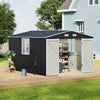 10X12FT Galvanised Metal Garden Shed Outdoor Tool Bike Storage House Lockable