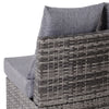Garden Rattan Furniture 4 Seaters Half-round Patio Outdoor Sofa & Table - Grey