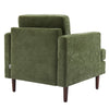 Single Accent Chair Fabric Sofa Wingback Armchair w/ Wood Frame for Living Room