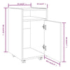 Side Cabinet with Smoked Oak 33x38x60 Engineered Wood K6T2