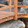 6FT Wooden Garden Bridge with Safety Railings, Classic Arc Footbridge