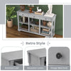 Retro Console Table 146cm Long Rectangular Entryway Sofa Table w/Storage-Grey