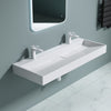 Bathroom Wash Basin Sink Stone Wall Hung Countertop Large +Waste Trap 1200x460mm