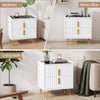 Modern LED Bedside Table with 2 Drawers Bedside Cabinet with Wireless Charging