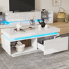 LEd Coffee Table with Drawer Storage, High Gloss Coffee Table for Living Room