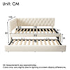 Velvet Upholstered Bed Daybed with Pull-Out Trundle, 3ft Single 90x190cm, Beige