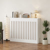 Radiator Cover Vertical Slat Modern Stylish MDF Wood White Black Cabinet Shelf