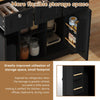 Kitchen Island Storage Trolley Cart with Drop Leaf, Drawers & Spice Racks, Black