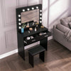 LED Light Vanity Dressing Table Set Bedroom Makeup Desk With Mirror Drawer Stool