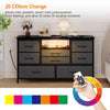 TV Stand with LED Light for 32-50" TVs, Media Console Table w/ 8 Drawers Bedroom