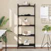 5-Tier Black Bookcase in Engineered Wood - Industrial Style with D1J8