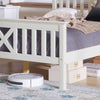3ft Wooden Single Bed Frame White Solid Wood Bed w/Storage Drawers Bed Furniture