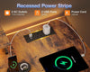 L Shaped Gaming Desk with LED Lights & Power Outlets 140x80cm Corner