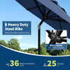 2.7M Garden Parasol Sun Shade Canopy Patio Outdoor Umbrella Crank Tilt UPF 50+