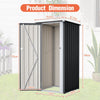 BIRCHTREE Garden Shed Pent Roof 2.6X2.9FT Metal Outdoor Storage Cabinet Anthraci