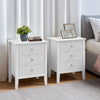 Pair of 3 Drawer Bedside Tables - Hales White Range modern bedroom furniture set