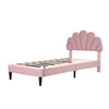 UPHOLSTERED 3TF SINGLE BED FRAME WITH HEADBOARD, SOLID WOOD SLAT, VELVET, PINK
