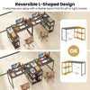 Home Office Computer Desk with Reversible Adjustable Storage Shelves