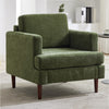 Single Accent Chair Fabric Sofa Wingback Armchair w/ Wood Frame for Living Room