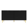 Modern Sideboard Storage Cabinet with Adjustable Shelves for Living Room Black