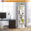 5 Tier Bookcase 360° Rotating Bookshelf Display Stackable Shelf Home Office Gift