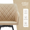 2 Swivel Faux Leather Dining Chairs Rotatable Metal Legs Kitchen Chairs Modern