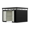 Galvanised Metal Garden Shed Outdoor Tool Storage House with Lockable Door Black