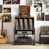 Record Player Stand Turntable Stand with Vinyl Storage Holder Rustic Brown