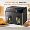 12L Dual Zone Digital Air Fryer Oven Cooker Oil Free Low Fat with 100 Tray Large